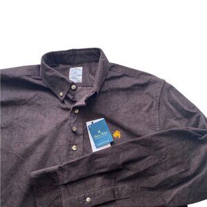 Brooks Brothers Corduroy Shirt Mens XXL Brown Regent Fit Long Sleeve Preppy NEW